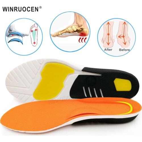 PU high quality Sport Running Arch Support Insoles Inserts Shock Absorption Shoepad Woman Men Feet Heel Pain insoles Soles
