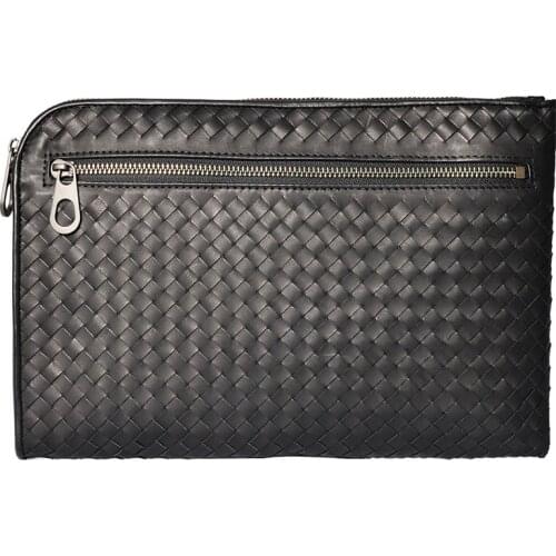 Mens Bag Mens Hand Bags Genuine Leather Luxury woven Clutch Bag Envelope Bags high Quality designer handbags Clutches for Men