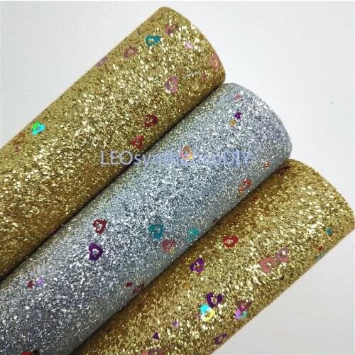 1PC 21X29CM Glitter Fabirc, Glitter Leather With Hearts, Wine Glitter Leather Sheets For Making Bows LEOsyntheticoDIY T298B