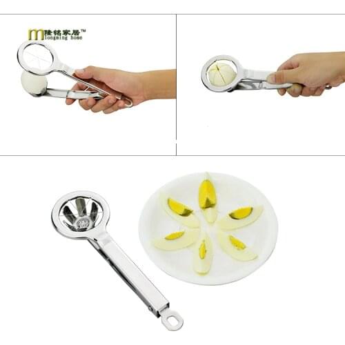 1PC Stainless Steel Egg Slicer Boiled Eggs Cutter Section Piercer Food Grade Mushroom Holder Cutting Tongs Kitchen Gadget LB 066