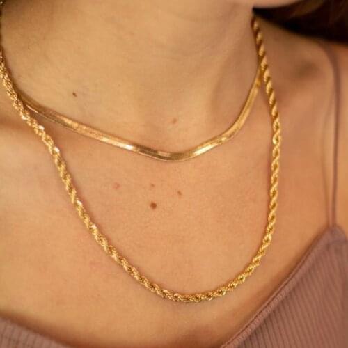 Vnox 2/3/4/5mm Rope Chain Necklace for Men Women Glossy Woven Stainless Steel Chain Comfort Fit Casual Unisex Neck Links 16"-36"