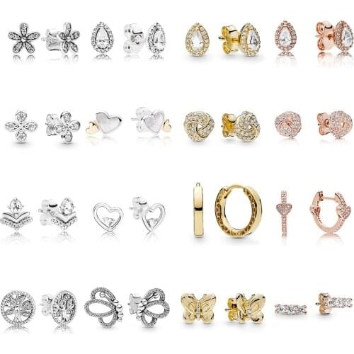 CHAMSS Spring New Original, Sparkling Love Knots, Flowers, Butterflies And Different Styles Of Exquisite Ladies Earrings