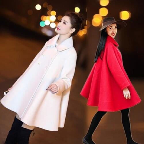 Spring/autumn women coats wool and blend clothing loose A-line jacket woollen overcoats double breasted jacket