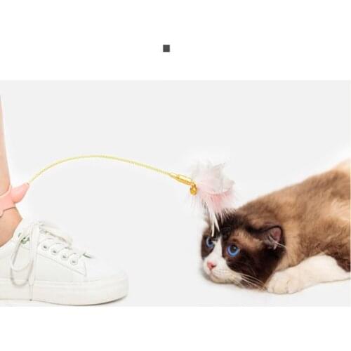 1 Set Funny Cat Stick Toys Elastic Replaceable Accessory Interactive Silicone Hand Bell Cat Teaser Wand Pet Supplies