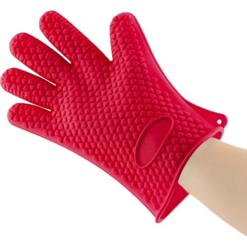 1pcs Heat Resistant Silicone Glove Cooking Baking BBQ Oven Pot Holder Mitt Kitchen Red Hot Search