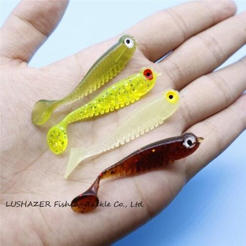 10pcs/lot Fishing Lure 50mm Soft Rubber Jig Wobbler Carp Fishing Baits Silicone Swimbaits Artificial Sandalwood Luminous Bait