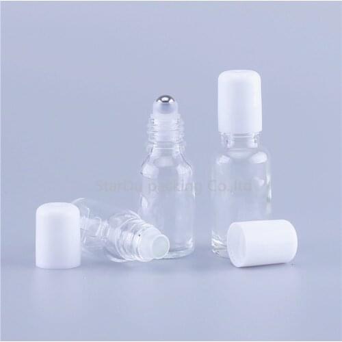 12pcs/lot Refillable 100ml 50ml 30ml 20ml 15ml 10ml 5ml Transparent Clear Glass Roll-on Bottles with Glass & Metal Roller Balls