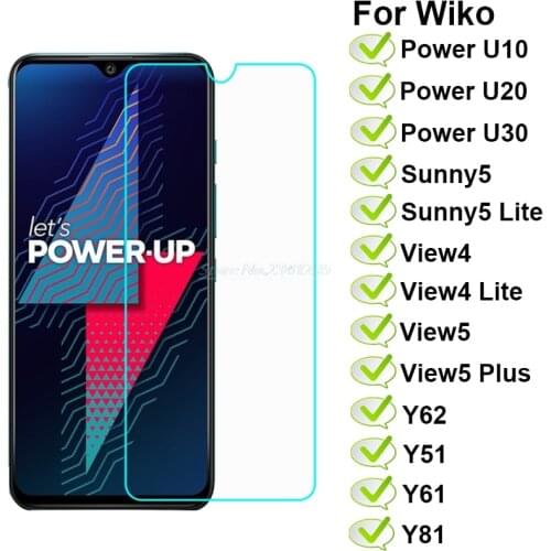 2-1PC Glass For Wiko Power U30 U20 U10 Screen Protector Tempered Glass on Wiko Y81 Y62 Y61 Y51 Sunny5 View4 Lite View5Plus Vidro