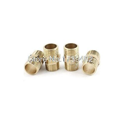 4 Pcs 1/4PT to 1/4PT Male to Male Thread Hex Nipple Fitting Pipe Connector