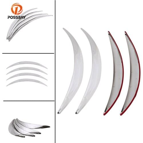 POSSBAY 4x Universal Car Fender Flares Arch Wheel Eyebrow Protector Extension Wide Arch Protector Strip Car Mud Guards