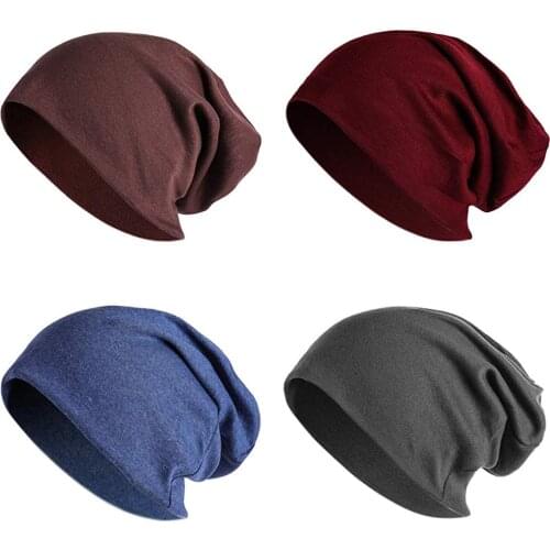 2 Pack 4 Pack Women Men Stylish Thin Hip-hop Soft Stretch Knit Slouchy Beanie Hat Skull Cap
