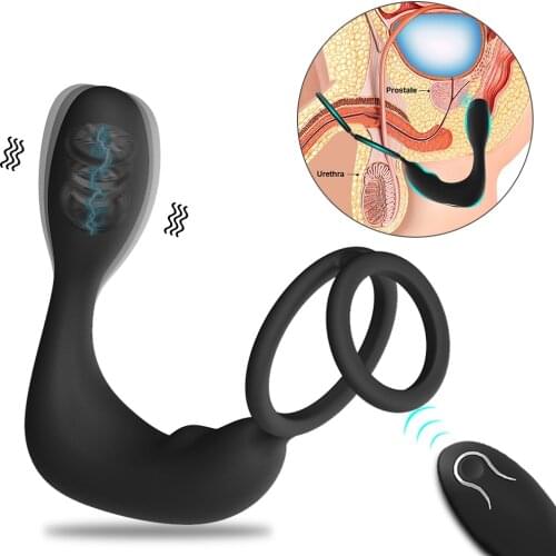 Anal Sex Toys Wireless Remote Control Vibrator Prostate Massager For Men Male Butt Plug Silicone Penis Ring Gay Toys For Adults