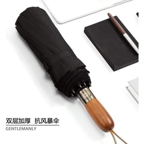 Automatic Parasol Umbrella Big Black Retro Business Garden Golf Umbrella Windproof Outdoor for Men Sombrillas Rain Gear BY50BU
