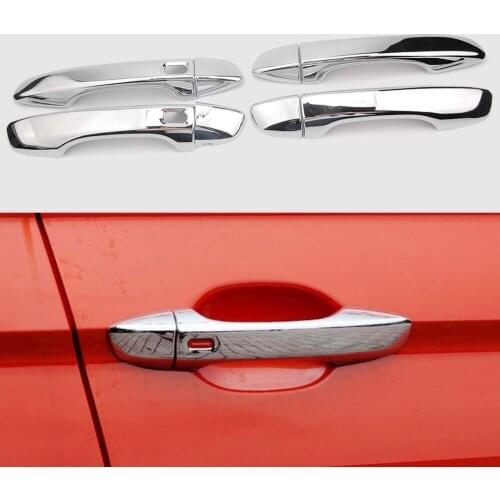 For Volkswagen Tiguan 2017-2018 8pcs/set Car Chrome ABS Side Door Handle Trim Cover Bezel Silver Color Car Styling Accessories