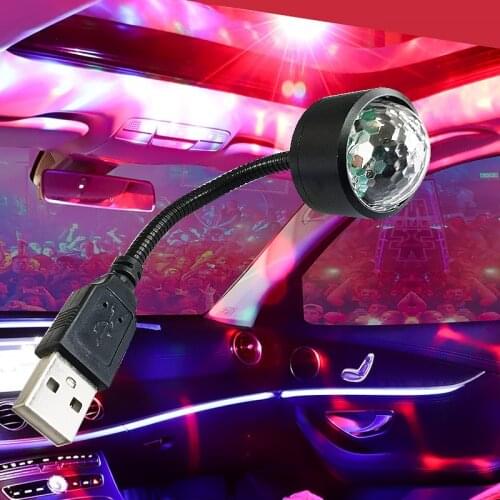 ​cars auto USB LED Atmosphere Lamp Mini Disco Ball DJ Party Light LED Stage Light for Car Decoration Night Driving Party
