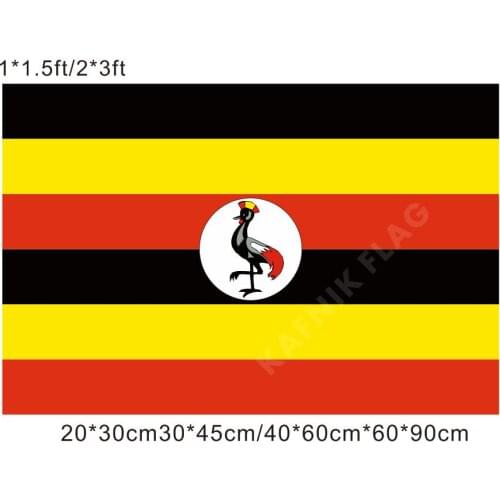 KAFNIK,free shipping 20*30cm/30*45cm/40*60cm/60*90cm small flags Uganda flag for Countries World Event Decorative Flags