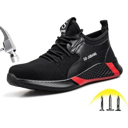 Steel Toe Boots For Men Women Outdoor Sneaker Breathable Puncture Proof Comfortable Construction Industrial Safety Work Shoes