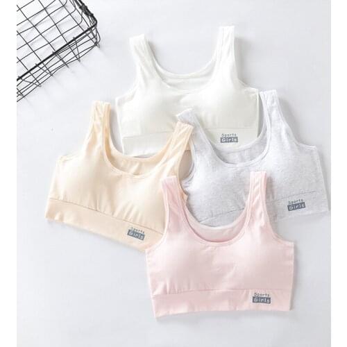 Cotton Girls Bra Single Childrens Underwear Girls Comfort Vest Cotton Bow Bra Junior High Girl Students Sraining Bras