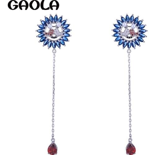 GAOLA New Bird 3 Colors AAA Cubic Zirconia Classic Dangle Earrings Fashion Jewelry