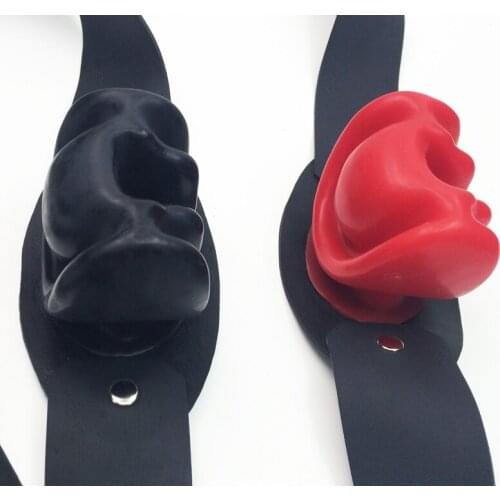 Latex Lips Rubber Open Mouth Gag Oral Sex Toys For Couples Bondage Mouth Stuffed Adult Games Bite Products