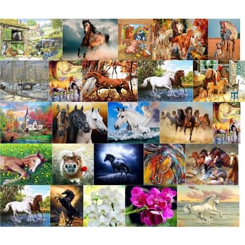 R39878 Couple Horse cross stitch kit people 18ct 14ct 11ct count canvas stitches embroidery DIY handmade needlework