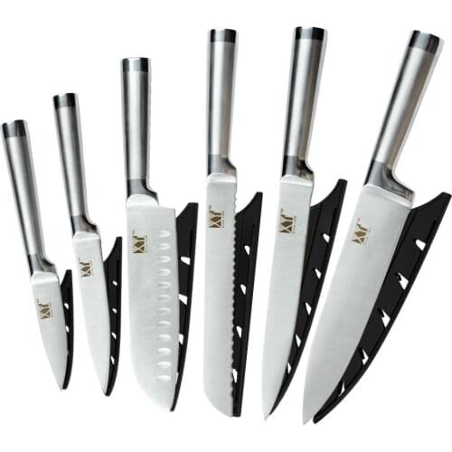 Kitchen Knife Set Stainless Steel - Fruit Paring Utility Santoku Japanese Chef Slicing Bread Knives Set Accessories with Sheath