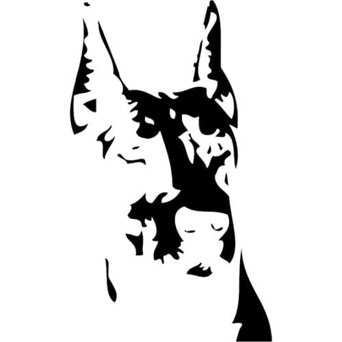 9*15.2CM Doberman Pet Dog Lovers Animal Stickers Personality Motorcycle Car Accessories Black/Sliver C6-0980