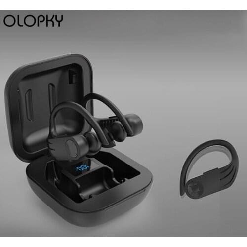 TWS LED Bluetooth 5.0 Earphone Sports Fitness Waterproof True Wireless Ear Hook Earbuds Stereo TWS 8D Headset For iOS & Android