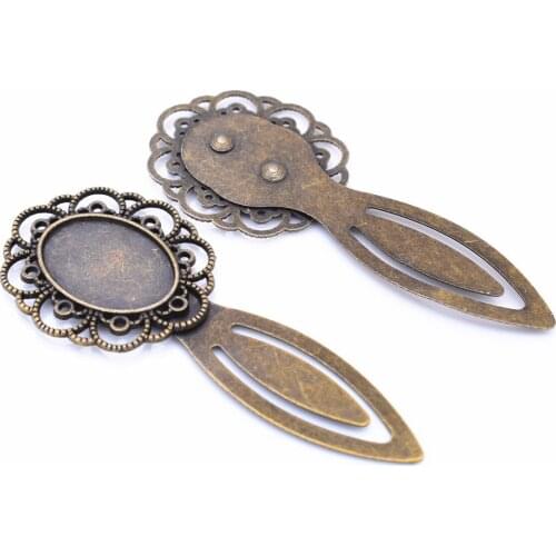 New Fashion 2pcs 18x25mm Inner Size Antique Bronze Vintage Style Handmade Bookmark Cabochon Base Cameo Setting