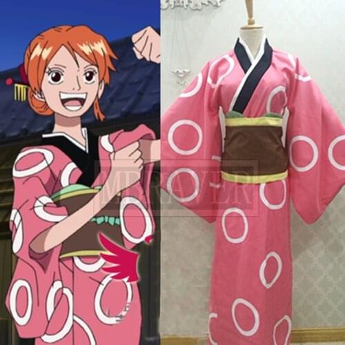 One Piece Nami Kimono Cosplay Costume Full Set Custom Made