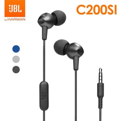 Original JBL C200Si 3.5mm Wired Stereo Earphones Deep Bass c200 si Music Sports Headset Gaming Headphone Handsfree with Mic