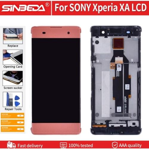 5.0" Original Display Module For SONY Xperia XA F3111 F3112 F3113 F3115 LCD Display Touch Screen With Frame Digitizer Free Tools