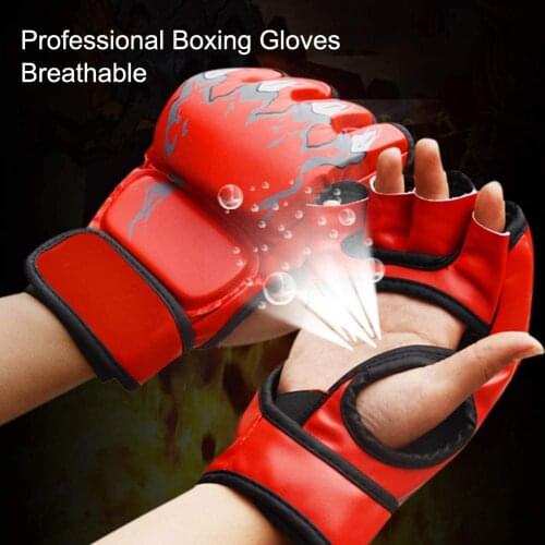 Gym Gloves New Grappling MMA Gloves PU Punching Bag Boxing Gloves Top Quality PU Leather MMA Half Fighting Competition Gloves