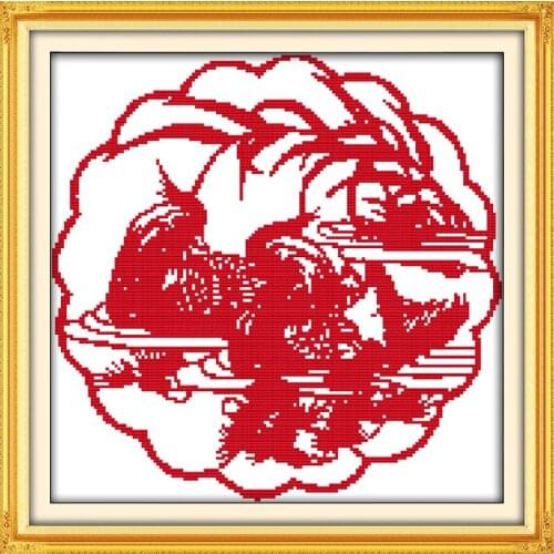 Scissor-cut mandarin duck cross stitch kit 14ct 11ct print canvas stitching embroidery DIY handmade needlework