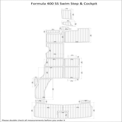 Formula 400 SS Swim Step & Cockpit Pad Boat EVA Teak Decking 1/4" 6mm