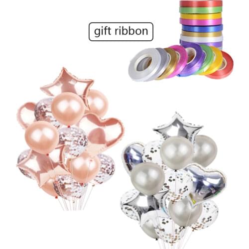 14pcs Happy Birthday Balloons Rose Gold Party Helium Balloons Boy Girl Baby Shower Decoration Supplies