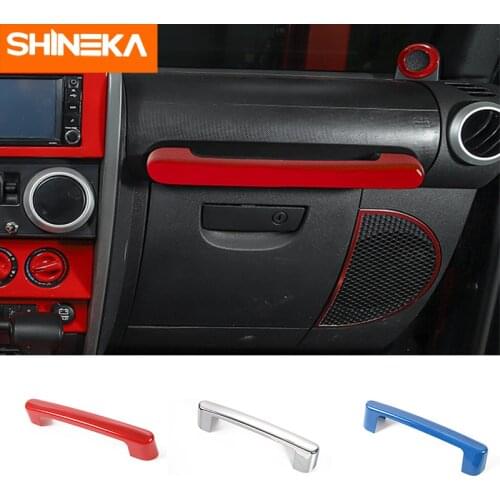 SHINEKA Interior Mouldings Car Co-pilot Handle Decoration Cover Stickers Accessories For Jeep Wrangler JK 2007 2008 2009 2010