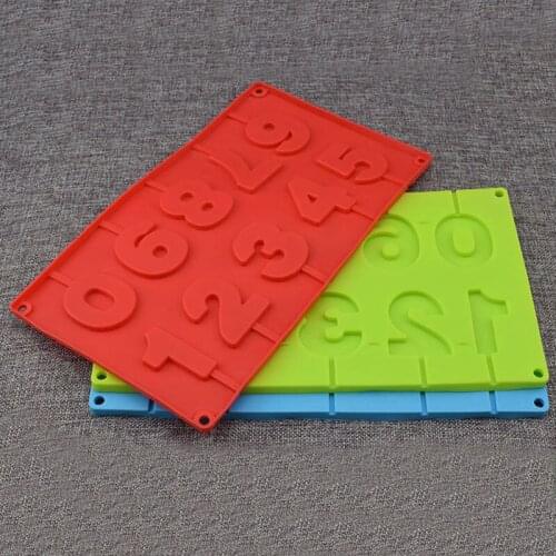 Silicone Lollipop Chocolate 0-9 Numbers Mold Bakeware Cake Decorating Tool Chocolate Mould Baking DIY Kitchen Pastry Tool