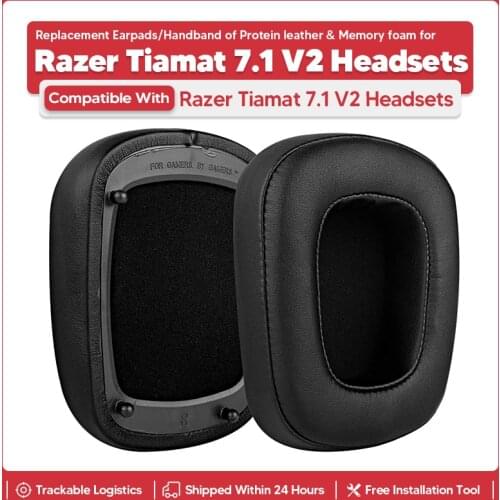 Replacement Ear Pads for Razer Tiamat 7.1 V2 Headphones Protein Leather Earpads Ear Cushion Cups Headset Ear Cover Repair Parts