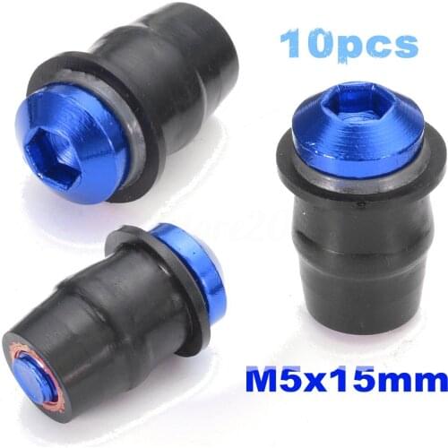 10pcs Motorcycle Screws Bolts Windshield Nut Rubber Bike Windscreen Kit Set M5x15mm Fairing Mounting Automobiles