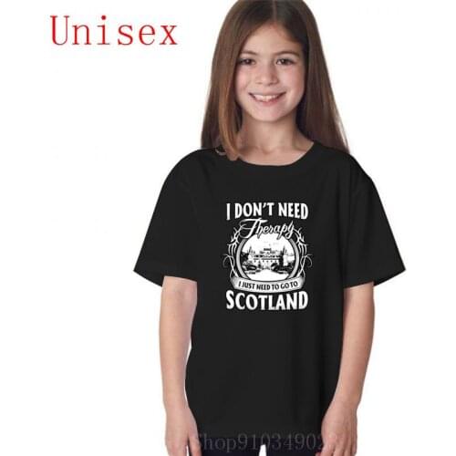 I Don't Need Therapy I just need to go to Scotland Logo girls tshirt kids clothing teen girls clothing colorful fashionable