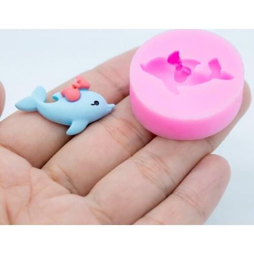 YF221 Dolphin Silicone Mold - Candy Chocolate Ice Cream Cupcake Topper Resin Jewelry Cabochon Necklace Mould