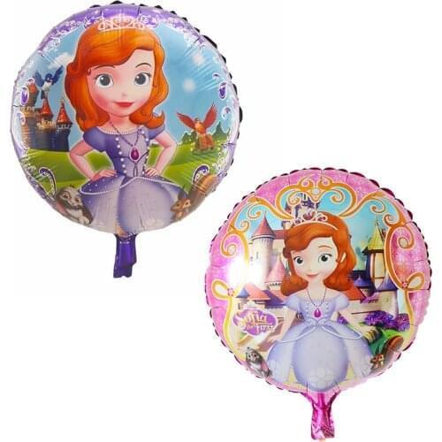 10pcs 18inch Round Sofia Princess Foil Helium Balloons Baby Girl Birthday Theme Party Decoration Kids Inflatable Toys