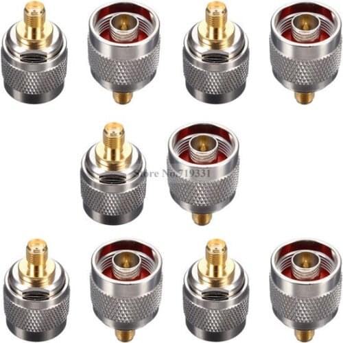 10 x Adapter N Type plug male to SMA female jack RF Coax Jack connector straight