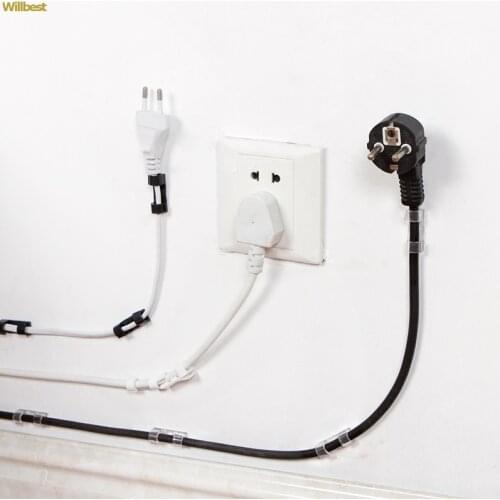 2-20 PCS Cable Organizer Clips Cable Management ABS Cable Winder Wire Manager Cord Holder USB Charging Data Line Bobbin Winder