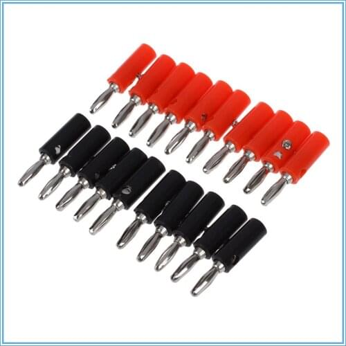 20Pcs Practical Plastic Silver Plated Connector Audio Banana Speaker Plug L2