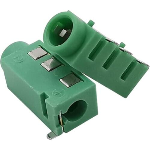 20Pcs Green 3.5mm Headphone Jack PJ-320D 4 Pin SMD MP3 Accessories PJ320D 3.5mm Female Socket Bluetooth Audio Connector