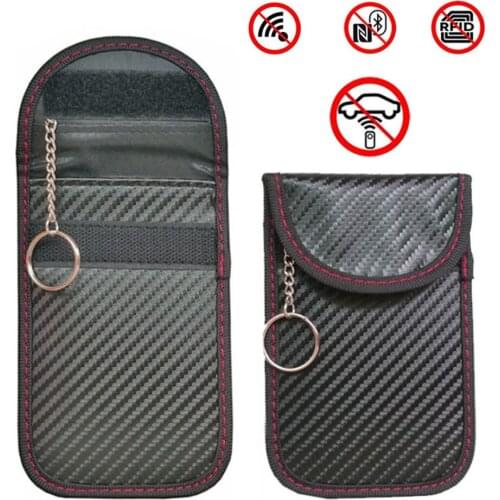 2021 NEW Hot 1pcs Portable High-quality Anti-theft Car Key Fob RFID Signal Blocker Faraday Signal Blocking Pouch Bag Key Wallets