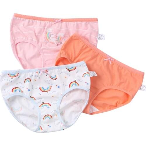 3Pcs/lot Kids Underwear Cotton Girls Panties Soft Breathable Children Underpants Cute Cartoon Pattern Kids Girls Briefs Panties