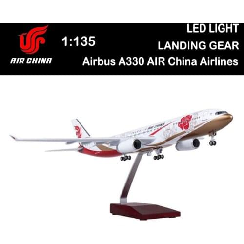 47CM 1:135 Airbus A330 Model AIR China Airlines Airway Lights Aircraft Plane Boys Kid Toy Collection Adult Airliner Gift Display